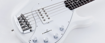 Music Man StingRay5 Neck Through HH - Stealth Black - Ebony - Matte Black Фото 5