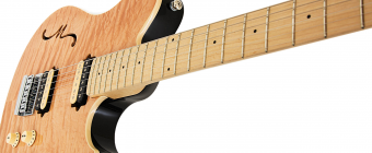 Music Man Axis Super Sport Semi Hollow HH Trem - Trans Gold Flame - Maple Matching Headstock - No Pickguard Фото 4