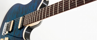 Music Man Lefty Axis Super Sport HH Trem - Natural Gloss Flame - Rosewood - No Pickguard Фото 4