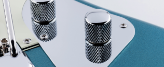 Music Man StingRay Guitar HH Trem - Vintage Turquoise - Figured Roasted Maple/Maple - Parchment Фото 11