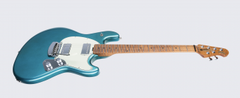 Music Man StingRay Guitar HH Trem - Vintage Turquoise - Figured Roasted Maple/Maple - Parchment Фото 14