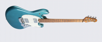 Music Man StingRay Guitar HH Trem - Vintage Turquoise - Figured Roasted Maple/Maple - Parchment Фото 13