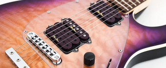 Music Man Steve Morse Y2D Trem - Purple Sunset Quilt - Rosewood Matching Headstock - No Pickguard