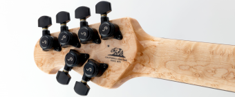 Music Man Lefty John Petrucci 7 Piezo - Firemist Gold - Figured Maple/Rosewood Shield Inlays - No Pickguard Фото 4