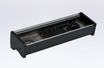 Erica Synths 1 x 84HP skiff case with integrated PSU: black side panels (EU plug)