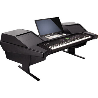 Argosy D15K-DR803-B-B Dual 15K Keyboard Workstation w/803 Rack Modules and Black End Panels