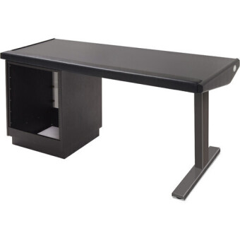 Argosy Edit Desks EG4-Edit-R-B-B-B w/Rack, Black EPS, Black leg