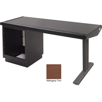 Argosy Edit Desks EG4-Edit-R-B-M-B w/Rack, Mahogany EPs, Black leg
