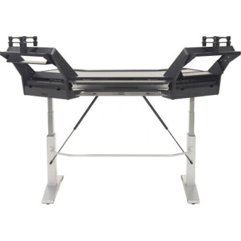 Argosy Halo-E2-L-H-B-T-S Halo Height Adjustable Plus, 2 rack shelves, & Pair 160 Speaker Platforms, Black top Фото 3