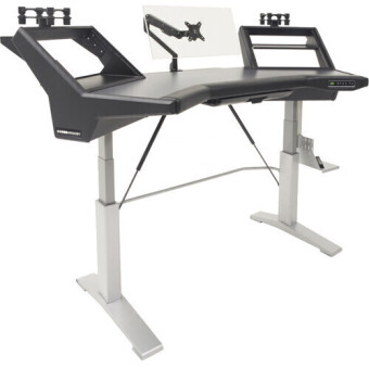 Argosy Halo-E2-XC-H-B-S Halo Height Adj Ultimate-Halo,2 Shelves,Pr 160 SpeakerPlatforms,AccDrawer,D8 MonitorArm,CPU Shelf