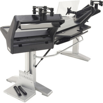 Argosy Halo-E2-XC-H-B-T-S Halo E Ultimate, 2 Rack Shelves,160 Speaker Platforms, Accessory Drawer,D8 MonitorArm, CPU Shelf, Black Top Фото 3