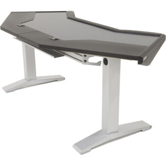 Argosy Halo-G-B-T-S Halo G Desk w/Black End Panels,Black Top, and Silver Legs