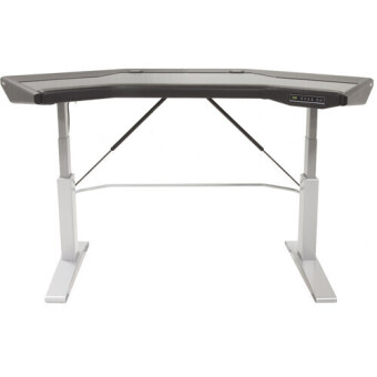 Argosy Halo-G-E-B-T-S Halo G Height Adjustable Desk, w/Black Desktop, Black End Panels, Silver Legs Фото 3