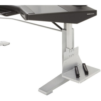 Argosy Halo-G-E-XM-B-T-S Halo GE, Height Adj Desk, Acc Drawer, 3) D8 Monitor Arms, CPU Shelf, Black Top&Silver Legs Argosy Halo-G-E-XM-B-T-S Halo GE, Height Adj Desk, Acc Drawer, 3) D8 Monitor Arms, CPU Shelf, Black Top&Silver Legs Фото 2