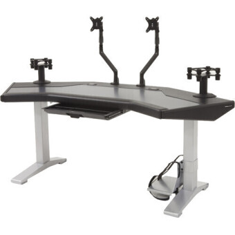 Argosy Halo-G-XC-B-T-S Halo G Ultimate,Halo G w/Black Desktop, 160 Speaker Mounts, Acc Drawer, 2) D8 Monitor Arms, CPU Shelf