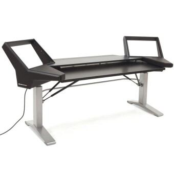 Argosy Halo-K88-E2-B-S Halo Keyboard Height Adjustable Desk for 88 keys w/Black Eps, Silver Legs