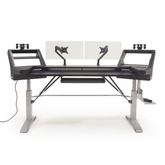 Argosy Halo-K88-E2-XC-B-M-S Halo K88 Height Adj Mahogany Ultimate - Halo K88.E2, 2 Shelves, Pr 160 SpkrPlatform, KybdTray,2)D8 MonArms,CPU Shelf Фото 4