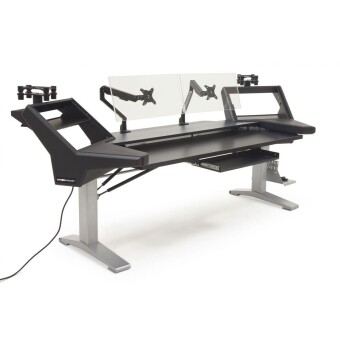 Argosy Halo-K88-E2-XC-B-M-S Halo K88 Height Adj Mahogany Ultimate - Halo K88.E2, 2 Shelves, Pr 160 SpkrPlatform, KybdTray,2)D8 MonArms,CPU Shelf Фото 3