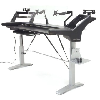 Argosy Halo-K88-E2-XC-B-S Halo K88 Height Adj Ultimate - Halo K88.E2, 2 Shelves, Pr 160 SpkrPlatform, KybdTray,2)D8 MonArms,CPU Shelf