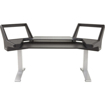 Argosy Halo-K-B-T-S Halo Keyboard Desk w/Black End Panels,Black Top,Silver Legs Фото 4