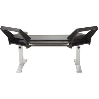 Argosy Halo-K-B-T-S Halo Keyboard Desk w/Black End Panels,Black Top,Silver Legs Фото 3