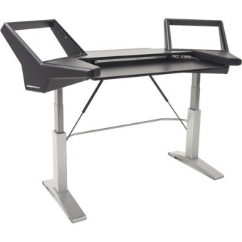 Argosy Halo-K-E2-B-S Halo Keyboard Height Adjustable Keyboard Desk, Silver Legs