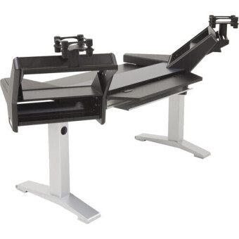 Argosy Halo-K-L-B-T-S Halo Keyboard Plus Desk, 2 rack shelves, 160 Speaker Platforms, Black Top&Silver Legs Фото 3