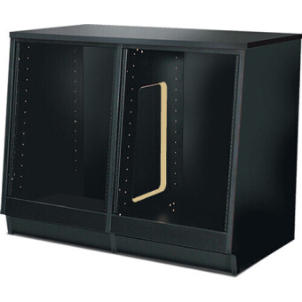 Argosy S-7142-B Spire 7142, 2)14 space  Bays, 28 Space Rack Unit, Black Melamine