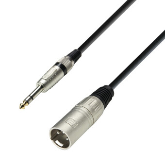 Adam Hall Cables K3 BMV 1000 - Microphone Cable XLR male to 6.3 mm Jack stereo 10 m