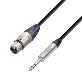 Adam Hall Cables K5BFV0300 - Microphone Cable Neutrik XLR female to 6.3 mm Jack stereo 3 m