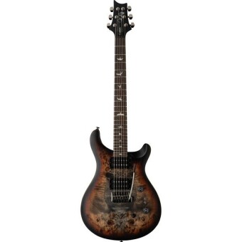PRS SE Exotic Custom 24-08 Poplar Burl Charcoal Cherry Midnight Burst